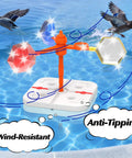 Floating Reflective Windmill Bird Deterrent for pools and yards keeps ducks geese pigeons crow and more away with flashing red and silver disturbance