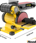 Beefy Three Quarter HP Belt And Disc Sander With 4x36 Inch Belt And 6x6 Inch Disc Dual Dust Ports, side view