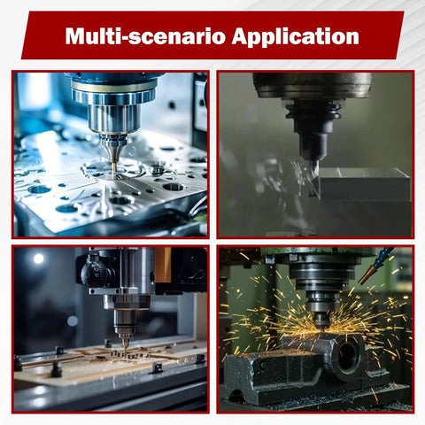 4-image collage showing multi-scenario application of 20 Pair 1/32 By 6 Precision Parallel Block Set, Hardened Alloy Steel, 0.0001 Inch Precision