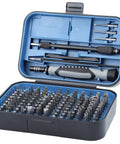 All In One 130 In 1 Pro Grade Magnetic Screwdriver Set With 120 Bits And Tweezers for computers, Xbox, phones, and laptops in case.