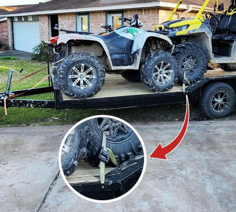 2 Inch By 10 Foot Auto Retract Ratchet Straps With Coated S Hooks Tiedowns For Motorcycles ATVs Bikes And Trailers