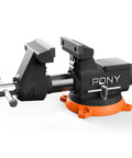 Beefed Up Heavy Duty 4 Inch Bench Vise With 4400 Lbs Clamping Power, 360 Degree Rotating Base And Anvil, 4 Inch Jaw Opening