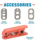 Pro Grade Lug Crimping Tool Kit For Battery Cables, 8 AWG To 4/0 accessories including three die sets and radial strip tool