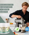 Food Grade Grease For Kitchen Appliances 5 Oz Bottle NSF H1 Accredited Sanitary Lubricant near a stand mixer in use
