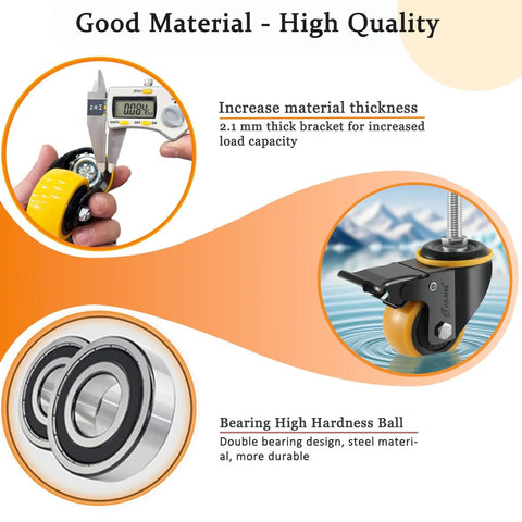 Top Shelf Two Inch Caster Wheels With Dual Locking Mechanism And Pedal Brake Swivel Casters Set Of Four Heavy Duty rig showing high quality materials and design features.