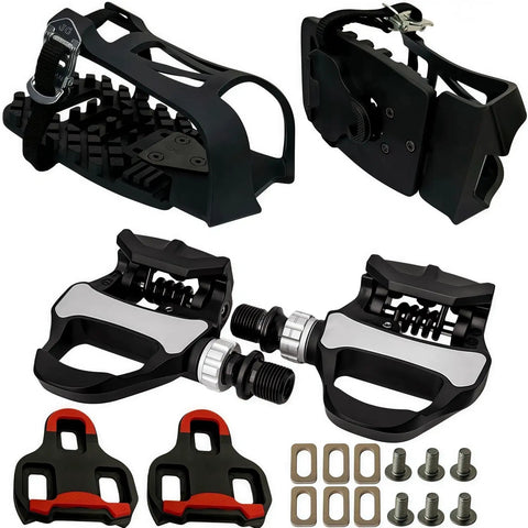 look clip in pedals 3 In 1 Indoor Cycling Pedals With Look Delta Compatibility, Clips And Cleats Included, Platform Or Toe Clip Modes, Dual Sealed Bearings, Clip In Like