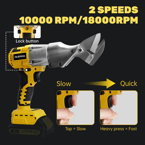 Cordless Sheet Metal Shear Brushless Electric Shears With 360 Degree Pivoting Head And Two Speed Control For Cutting Iron And Stainless Steel And Sheet Metal Battery Not Included Compatible