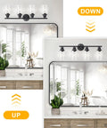 4 Light Vanity Lights Black Wall Sconce With Clear Glass Over Mirror Sleek Dope Modern Bathroom Light Fixture for Living Room