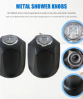 Upgrade Your Bathroom Style With This Sleek Metal Matte Black Shower Handle Replacement Kit Featuring Two Pieces Including Hot And Cold Knobs Plus Flanges Base Connectors And Screws Designed Specifically For Pfister Verve Tub And Shower Faucets To Fit. Two matte black shower knobs, 60mm, metal and plastic, for Pfister Verve tub and shower faucet replacement.