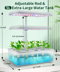 Indoor Hydroponic Garden System With 14 Pods WiFi Smart Herb Garden Kit LED Grow Light Auto Water Pump 5L Reservoir Adjustable Height