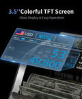 Money Counter Machine N60 With Mixed Denominations 3.5 Inch HD Dual TFT Display showing USD total of 49,800