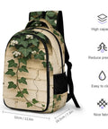 Trailing Ivy On Brick Wall Print Backpack For Everyday Carry Unisex Large Capacity Daypack Durable Polyester With Smooth Zipper