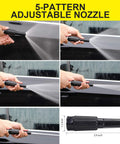 FOXEASE metal water hose, 25 ft, stainless steel, with adjustable spray nozzle