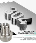 Oversized Piggyback Garage Grade Oil Drain Plug Kit M14.1 By 1.5 Stainless Steel with 304 grade marking and plug detail