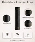 10 Pack Black Malleable Iron Pipe Nipples Three Quarters Inch By Four Inch Threaded Both Ends with finish details and features