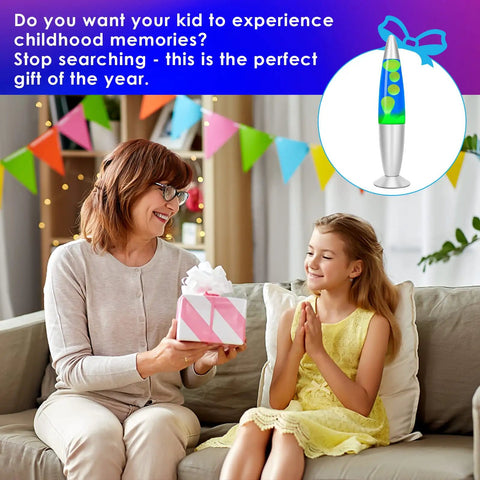 Motion Table Lamp 16 Inch Volcano Lamp With Blue Liquid And Green Wax Totally Fun For Kids And Grown Ups Calming Night Light