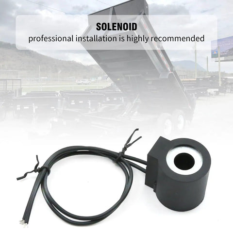 12V DC 16W Solenoid Coil For Valve Stem Series 08 Lift Dump Hydraulic Power Unit With Half Inch Hole And Dual Wire Leads Replacement Durable Copper Wire Windings Easy Install