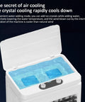 Heavy Duty Portable Air Cooler With Massive 40 Liter Tank 3 Cooling Modes And Breezy 3 Speed Settings Indoor Outdoor Evaporative Swamp Unit showing ice crystal cooling feature.