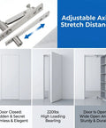 Adjustable axis design of Rock Solid Stainless Steel Hidden Door Hinges Heavy Duty Pivot Hardware for seamless installation.