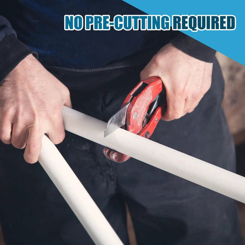 Man cutting Four Pcs One Half Inch PVC Pipe Sixteen Inch Long SCH40 White For Home DIY Projects Garden Greenhouse Farm And Workshop Furniture Grade Durable Tubing