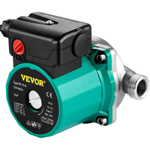 Hot Water Recirculating Pump 93W 110V With Stainless Steel Head, Three Quarter To One Half Inch Brass Adapter, side view