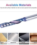 SpeTool single-flute end mill, 1/4 in shank, extra-long 3 in blue-coated carbide CNC router bit