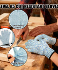 4 Pcs Cut Resistant Kids Gloves Ages 8 To 12 Level 5 Protection Food Grade Kid Safe For Cooking Kitchen Dishwashing Gardening And Woodworking Blue Durable And Flexible For Easy Handling