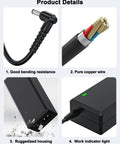 Close-up of 12V Power Cord For Wahoo Kickr Core And WF123 Trainer Universal 110V 240V AC Power Supply Replacement Adapter showing cable details and durability features.