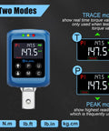Digital Torque Adapter For Half Inch Drive Turns Your Torque Wrench Into A Precision Tool With Peak And Trace Modes Four Units Nm Lb Ft Lb In Kg Cm 2.2 To 147.5 Ft-Lb 3 To 200 Nm About Two Percent Accuracy Buzzer And LED Indicator Includes 3/8 And 1/4, displaying Peak and Trace modes.