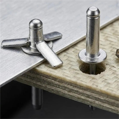 Aluminum Alloy Blind Rivets Kit 200 Pcs M4 with Round Head Tri Fold design fastens metal layers for DIY projects