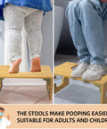 Foldable Bamboo Poop Stool For Grown Ups With Anti Slip Surface Squat Style Toilet Stool To Relax Pelvic Floor