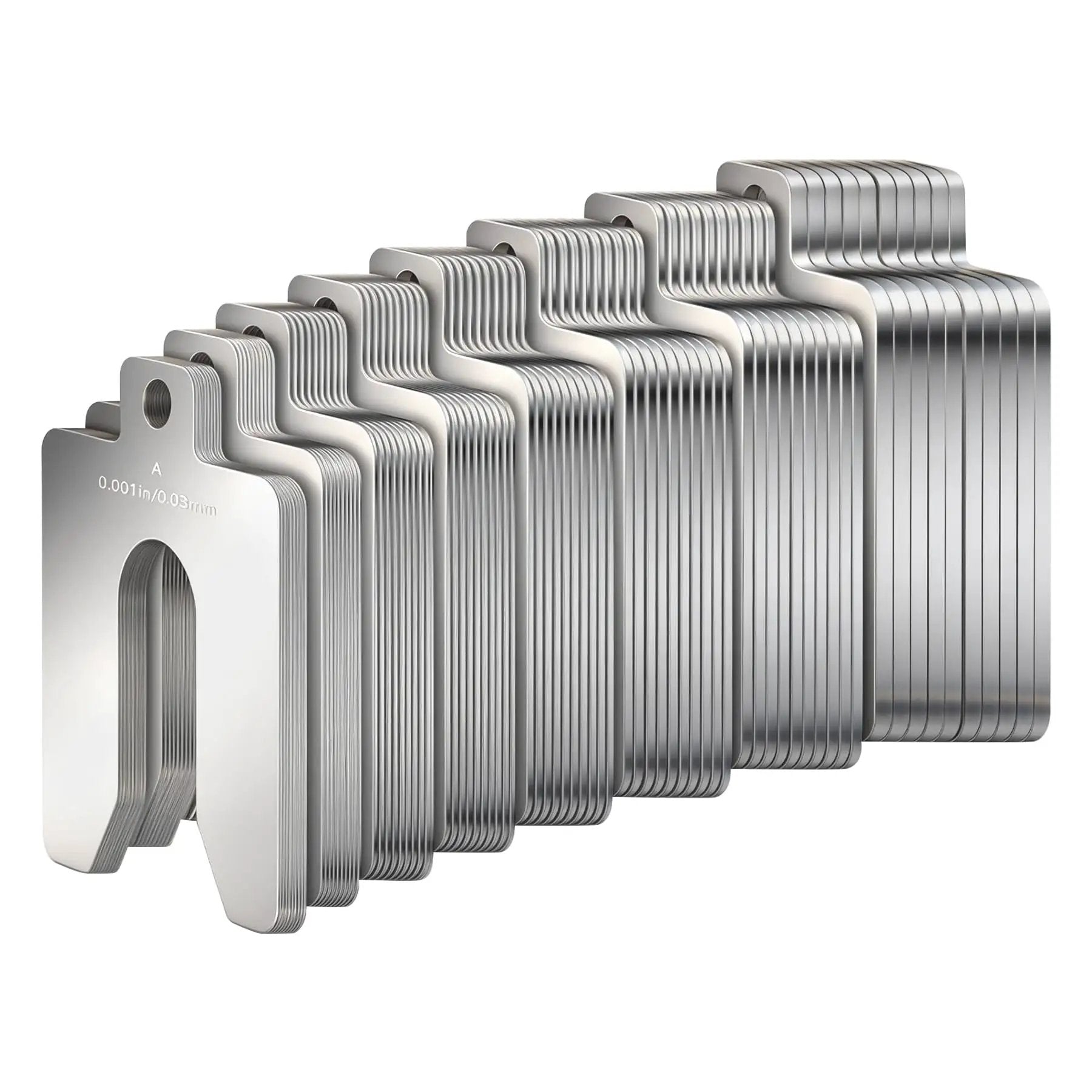 80 Piece Slotted Shim Set 2x2 Inch Stainless Steel ✓