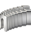 80 Piece Slotted Shim Set 2x2 Inch Stainless Steel With Eight Thicknesses stacked for precise leveling and alignment.