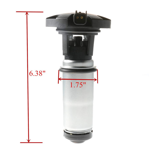 Heavy Duty Electric Fuel Pump Replacement For Ford F Series Super Duty F250 F350 F450 F550 2003 To 2007 And Chevy Express GMC Savana 2500 3500 2006 To 2016 6.0L V8 And 6.6L Diesel Engine Direct Fit Replaces SP114 12635785 3C3Z9C407AA, showing dimensions 6.38 inches high and 1.75 inches wide