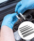 Mechanic using 5 Piece Bolt Extractor Set For Damaged Screws And Broken Bolts, Straight Fluted Square Type Screw Extractors
