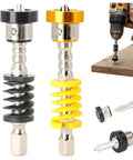 No Sweat Quick Grab Magnetic Depth Stop Bit Holder For Impact Driver and Power Drill. Magnetic bit holders in black and yellow.