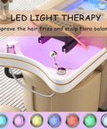 All In One Head Spa Backwash Bed With Water Circulation And Massage Fumigation Ready Pro Grade Spa Equipment showing LED light