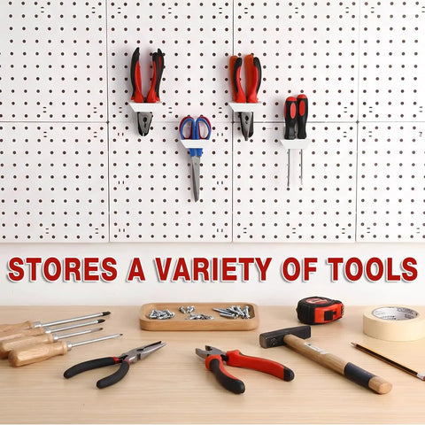 Must Have 4 Pack Pegboard Plier Holders For Pliers And Scissors Durable Plastic Double Hole Tool Hangers on pegboard wall