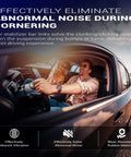 Couple driving with text highlighting quiet cornering due to front stabilizer sway bar links, Bolt On Zinc Nickel Alloy Front Stabilizer Sway Bar Links For 2013 2018 Toyota Avalon 2007 2017 Camry And 2013 2018 Lexus ES300h ES350 K750123 Direct Fit Replacement With Easy Install And Wrench Flats.