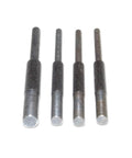 Hella Durable Professional Grade 4 Piece Steel Pin Starter Punch Set With Precision Hollow Tips And Grip Tight Handles for roll pin installation.