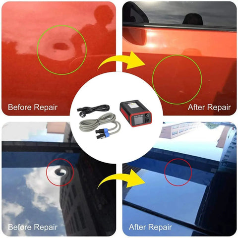 Hot Box Induction Dent Repair Tool For Paintless Auto Body Pro Grade Aluminum Build before and after dent repair results