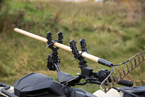 Rhino Grip XL Rack And Handlebar Mount For ATV And E Bike Holds Up To 15 Lbs Of Guns Bows Crossbows Fishing Rods And Shovels