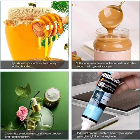 Heavy Duty Pneumatic Liquid Filler Machine, Automatic Quantitative Bottle Filling Unit, 100ml Precision Build for honey and skincare.