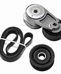 Heavy Duty Accessory Drive Serpentine Belt Kit With Tensioner And Idler Pulley For Seamless Fit, Heat Resistant EPDM Rubber, Direct Replacement For 90K-39282B And 38082 To Keep Your Ride Cravin Smooth Performance. serpentine belt kit, tensioner, idler pulley, EPDM rubber