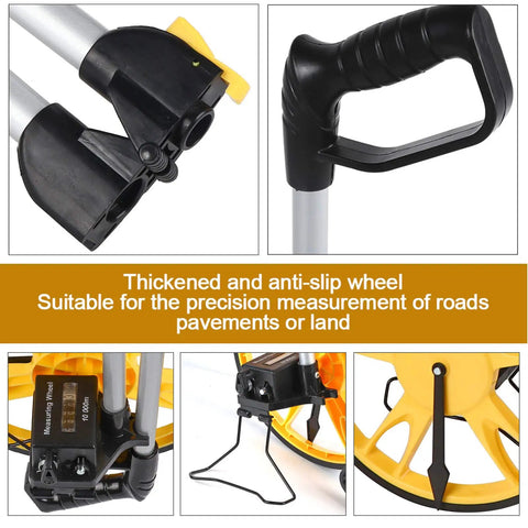 Badafaci Rolling Measuring Wheel, Foldable Handle with thickened anti-slip wheel for precise road and land measurement.