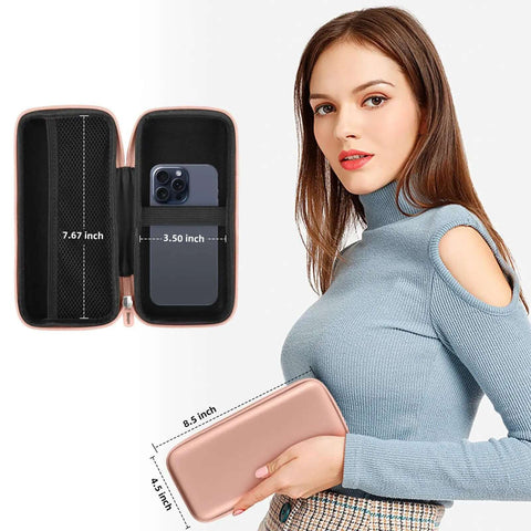 Roomy Tech Gear Organizer Pouch Featuring Smart Cable Stash Design, 8.5 x 4.5 x 2 inches, ideal for holding chargers.