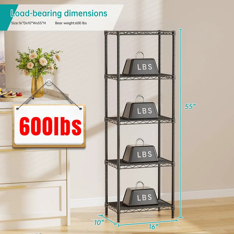 Sturdy Heavy Duty Wire Shelving Units Adjustable Metal Storage Rack With Reinforced Grid And No Sweat Setup For Garage Organization And Home Pantry Display Solutions