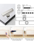 Diagram and installation guide for 2 Pack Square Brushed Nickel Cabinet Pulls Stainless Steel Single Hole Cupboard Hardware For Drawers And Cabinets