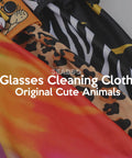Seabbo glasses cleaning cloths, double-sided microfiber with animal-print patterns, 4-pack for eyeglasses and devices