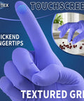 Ice Blue Nitrile Exam Gloves 3.2mil Thick 1000 Count Powder Free Latex Free Medical Grade Gloves, textured fingertips, touchscreen use.